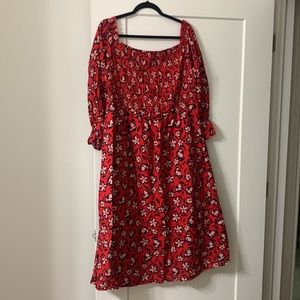 Who What Wear Floral off the Shoulder Midi Dress